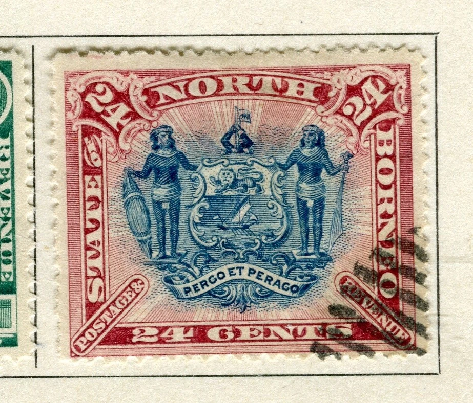 NORTH BORNEO; 1894 classic Pictorial issue fine used 24c. value - Image 1 of 1