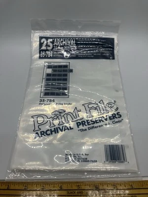 Print File 35-7B4 35mm Archival Negative Preservers 3-hole Type 25 Sheets V3 - Image 1 of 3