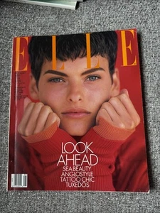 Vintage Fashion Magazine Elle August 1989 Linda Evangelista Cover - Picture 1 of 15