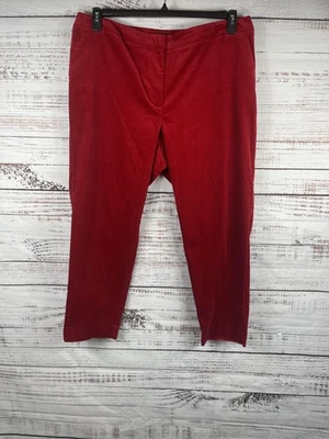 Talbots Pants Womens 20W Red Hampshire Ankle Velveteen Stretch Dressy Trousers - Image 1 of 4