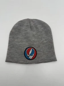 Grateful Dead Unisex Steal Your Face Embroidered Patch Beanie One Size Gray - Picture 1 of 3
