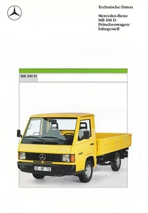 MERCEDES MB 100 MB100 Pritsche Fahrgestell Prospekt Brochure 1988 13 - Picture 1 of 1