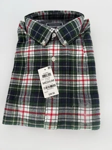 Neu mit Etikett Club Room Flanell Knopfleiste Langarm Herren Medium adrette Tartan - Bild 1 von 5