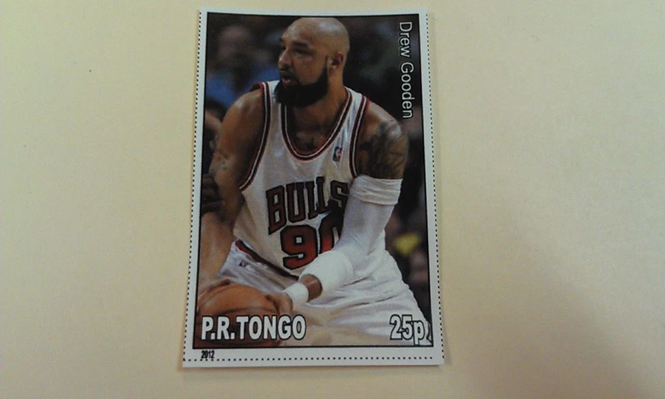 Drew Gooden Chicago Bulls 2012 P.R. Sello Tongo 25P RARO NO PERFORADO Foto 1 de 1