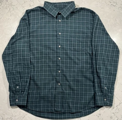 Camisa de vestir Van Heusen para hombre XXL 18-18,5 verde ventana manga larga abotonada Foto 1 de 4