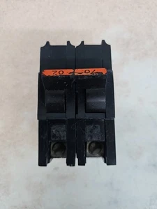 FPE NA270 240V Stab-Lok Circuit Breaker 70 AMP 2 POLE Red Blurred# Chipped - Picture 1 of 4