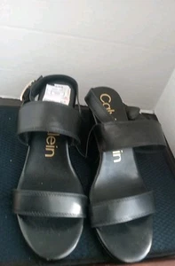 Sandalia de cuña Belle para mujer Calvin Klein talla 11M negra - Imagen 1 de 21