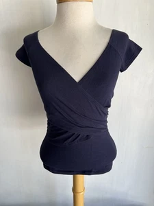 EXPRESS ONE ELEVEN (2018) Official NWT Women's Navy Blue Wrap Top Size XS - Picture 1 of 6