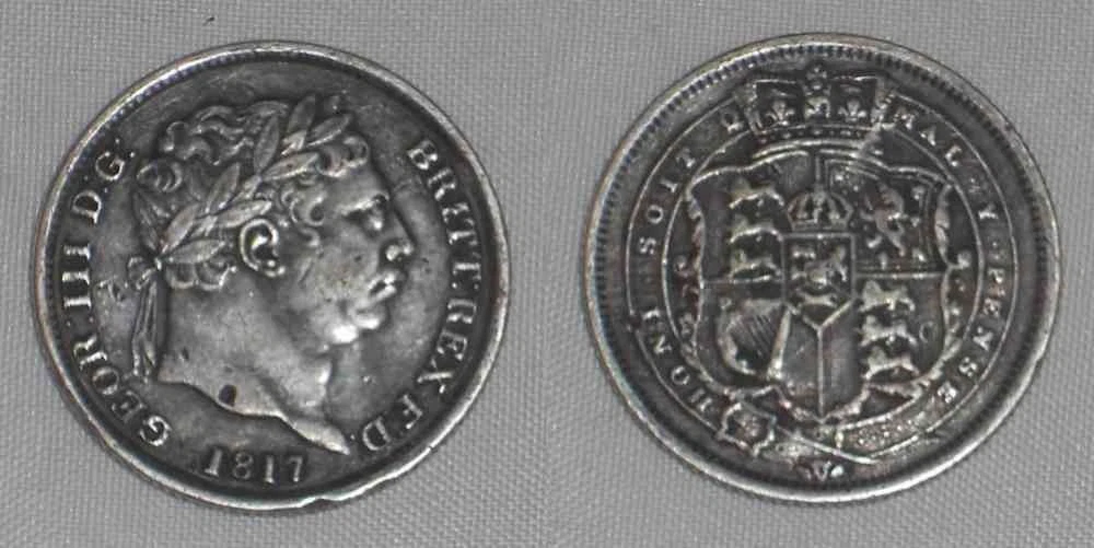 1817年 イギリス「ジョージ3世 シリング銀貨（Shilling）」MS65 1817年 イギリス「ジョージ3世 シリング銀貨（Shilling）」MS65 ☆MS65