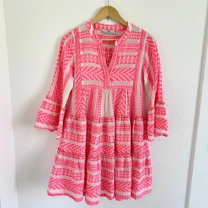 DEVOTION TWINS ella Kleid / neon pink woven flare Minikleid / Gr. XS - Bild 1 von 6