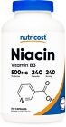 Nutricost Niacin (Vitamin B3) 500mg, 240 Caps - Gluten Free and Non-GMO