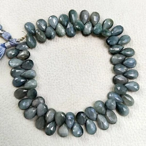 Gema de ojo de gato crisoberilo natural tamaño 9x7 a 10x7 mm cuentas facetadas en forma de pera 9" - Imagen 1 de 8