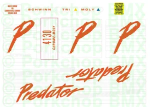 1985-86 Schwinn Predator Qualifier complete decal set (for BLACK frames) - Picture 1 of 1
