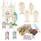 Fish Wooden Wind Chime Kit for Kids - DIY Hanging Outdoor Craft-JA