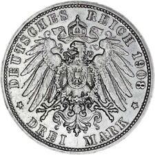 GERMAN STATES (BAVARIA) coin 3 Mark 1908 VF+