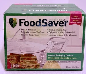 Contenedor de almacenamiento de envasado al vacío FoodSaver con rallador blanco 2 cuartos NUEVO - Imagen 1 de 8