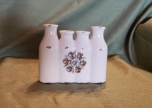 New, Floral Container with Jewel, The Bloom Room 7" X 5" - Picture 1 of 4