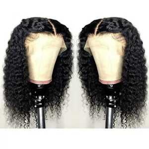 Afro Curly Brazilian 100% Human Hair Wigs 13x4 Lace Front Wigs with Baby Hair - Picture 1 of 10
