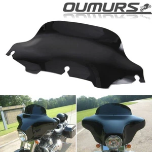 Parabrisas negro 8" ondulado para Harley Touring FLHT FLHTC FLHX 1996-13 - Imagen 1 de 12