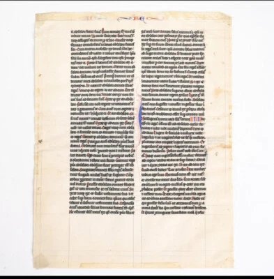 13th Century French Illuminated Manuscript Leaf - Image 1 of 4