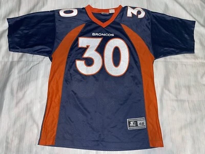Camiseta deportiva de los Denver Broncos Terrell Davis #30 usada talla 48 azul Foto 1 de 4
