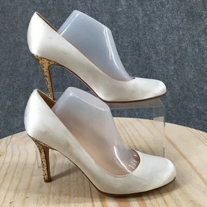 Kate Spade Heels Womens 8 B Dress Slip On Glitter Stiletto Pumps Ivory Fabric - Picture 1 of 18