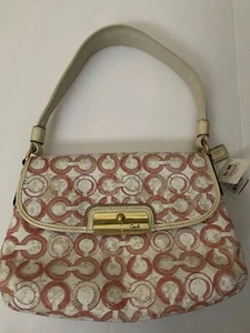 AUTHENTIC NWT COACH 45088 B4/F2 KRISTIN OP ART SEQUINS TOP HANDLE POUCH PURSE - Picture 1 of 12