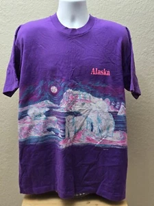 Vintage A.C.E 1993 ALASKA POLAR BEARS USA Print Logo Shirt - Picture 1 of 9