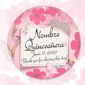 QUINCEANERA 15 LABELS PERSONALIZED PARTY BIRTHDAY FAVOR STICKERS DIFFERENT SIZES - Picture 1 of 18