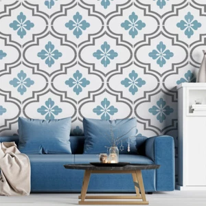 Asilah Azulejo Estarcido, Pintura Existente Suelo & Patio Losetas, Y Paredes - Imagen 1 de 7