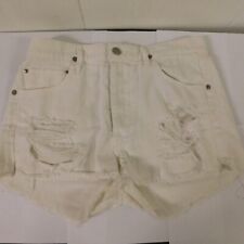 Citizens of Humanity Cut Off Distressed White  Button Fly Shorts sz 26