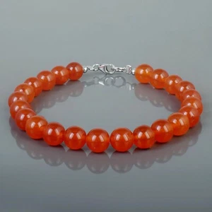 Handmade 8mm Gema Natural Cornalina con Cuentas 7.9" Curación Pulsera Elástica - Imagen 1 de 4