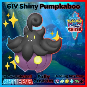 PUMPKABOO Ultra LUCIDO 6IV SPADA e SCUDO Pokémon Max lv1 +MasterBall gratuito - Foto 1 di 24