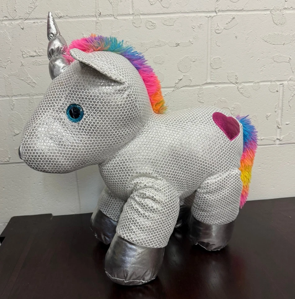 20"  Unicorn Plush Dan Dee Collectors Choice Sparkly Animal Rainbow Heart - Image 1 of 1