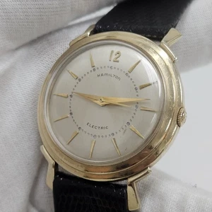 Orologio da polso uomo vintage Hamilton elettrico TITAN cal 500 oro 10k riempito funzionante - Foto 1 di 13