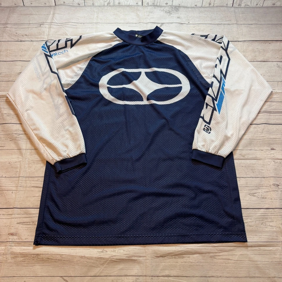 Vintage No Fear Motocross Jersey Racing Motorcycle Blue White Men's Size L - Image 1 of 4