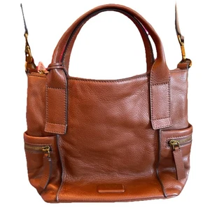 Fossil Emerson Small Satchel Shoulder Handbag Brown Zip Closure - Picture 1 of 11