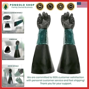 Guanti da armadio per sabbiatura in gomma 23,6" per sabbiatura abrasiva e sabbiatura ca... - Foto 1 di 8