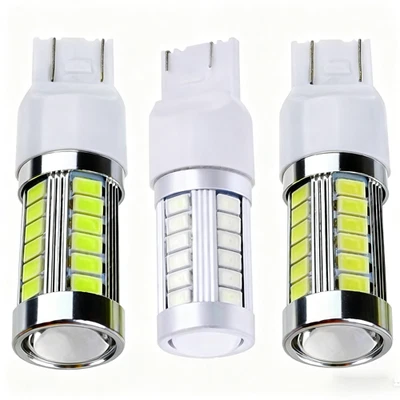 T20 W21/5W 12V 580 Sidelight 7443 33 LED Hid Effect Dual Filament DRL bulb - Image 1 of 4