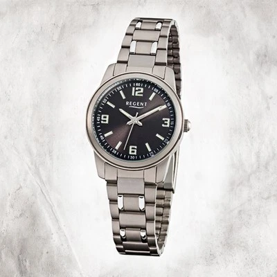 Regent Titan Orologio Donna F-858 Al Quarzo Bracciale Grigio Argento URF858 - Immagine 1 di 4