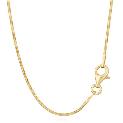NKLAUS Collana 42-50 cm catena serpente argento 925 placcato oro larghezza 0,9 mm collier