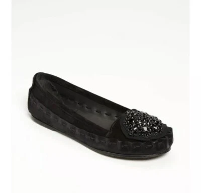 Mocasines Vera Wang de gamuza índigo con joyas Foto 1 de 4