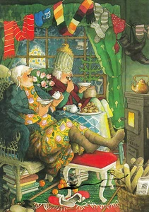 Karte: Inge Löök - Frauen vor dem Kamin im Winter / Nr. 40 - Picture 1 of 1