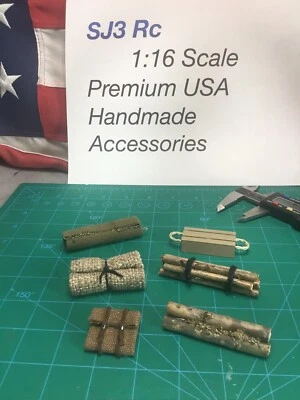 1/16 Scale RC Tank  Handmade Accessories - 6 Piece Stowage Set - Image 1 of 4