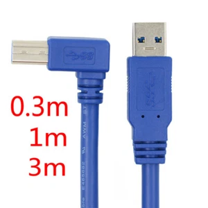 USB 3.0 Cable Male to Type B Printer Angle 90 Degree Male Printer Scanner Cord - Picture 1 of 5