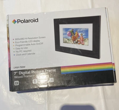 Polaroid 7” Digital Picture Frame Wood Frame + Mat NIB - Image 1 of 4