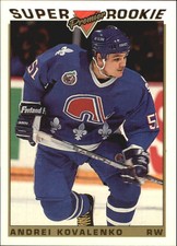 1993-94 Topps Premier Gold Nordiques Hockey Card #124 Andrei Kovalenko SR