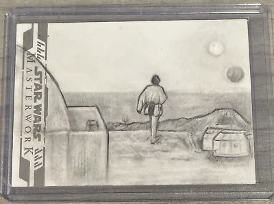 2024 Star Wars Masterwork Sketch Card - Luke Skywalker Twin Suns Tony Riley - Image 1 of 2