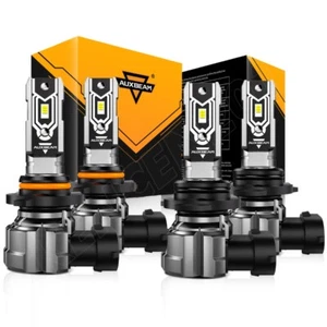 AUXBEAM Combo 9005 9006 LED Headlight Bulbs High Low Beam White 240W Real 1 :1 - Picture 1 of 15