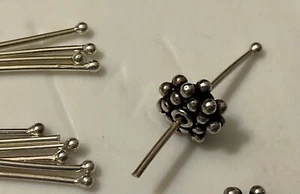 Jewelry Findings Sterling Silver 925 / 0.035 / Ball Tip Head Pins 1.5” Inch - Picture 1 of 4